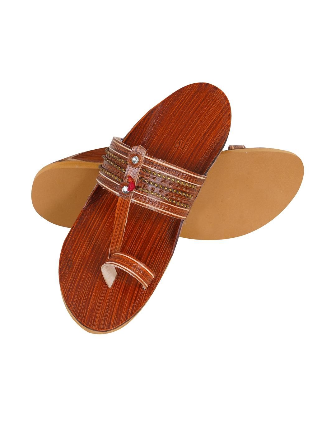 DFR Men Brown Synthetic Leather Comfort Sandals-image-33