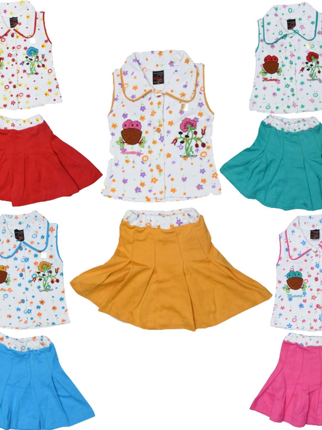 SK NAREN Girls Pack of 5 Printed Top with Skirts-image-10
