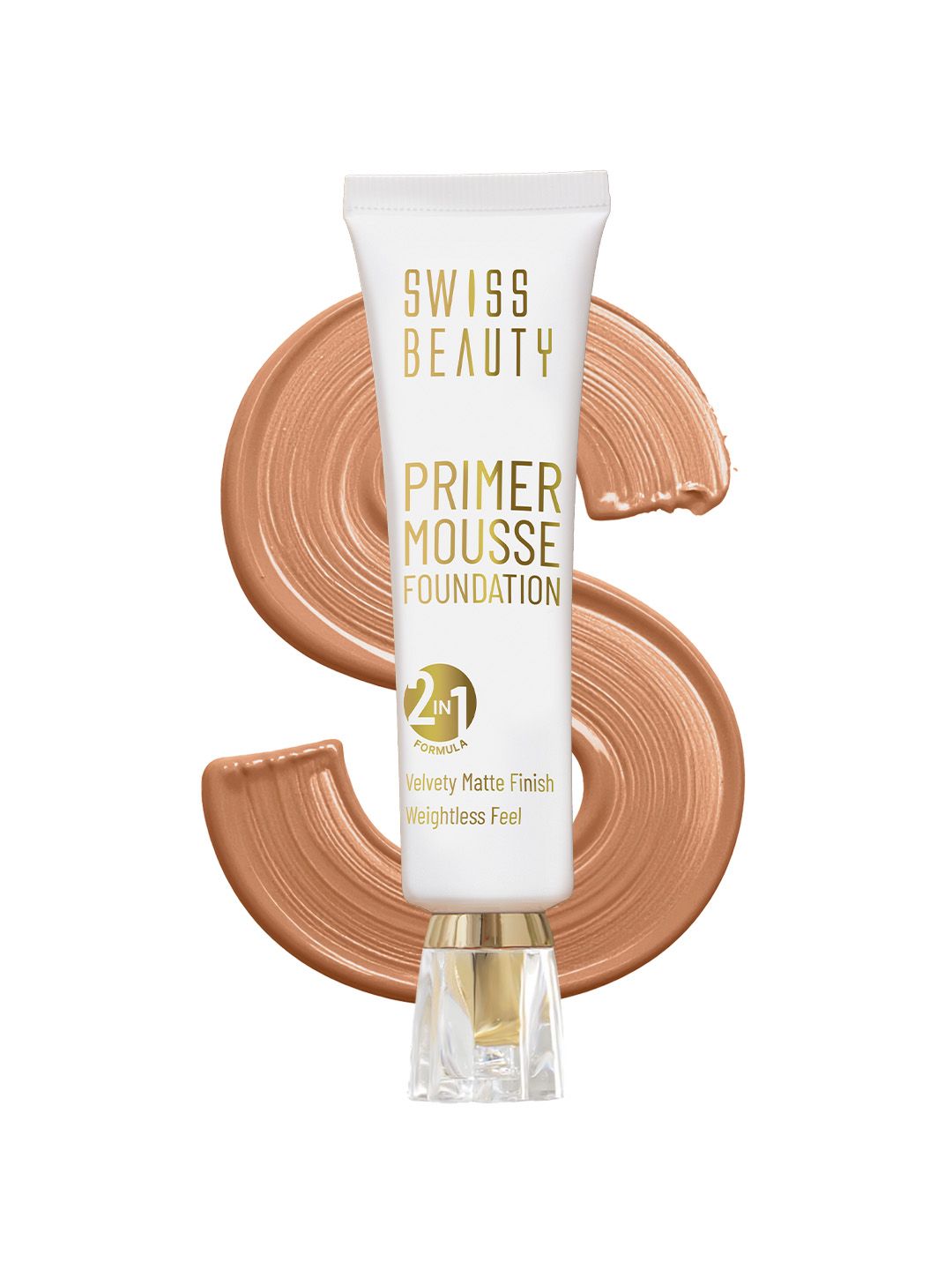 SWISS BEAUTY Primer Mousse Velvety Matte Foundation 30ml - Coffee Cream 08-image-22