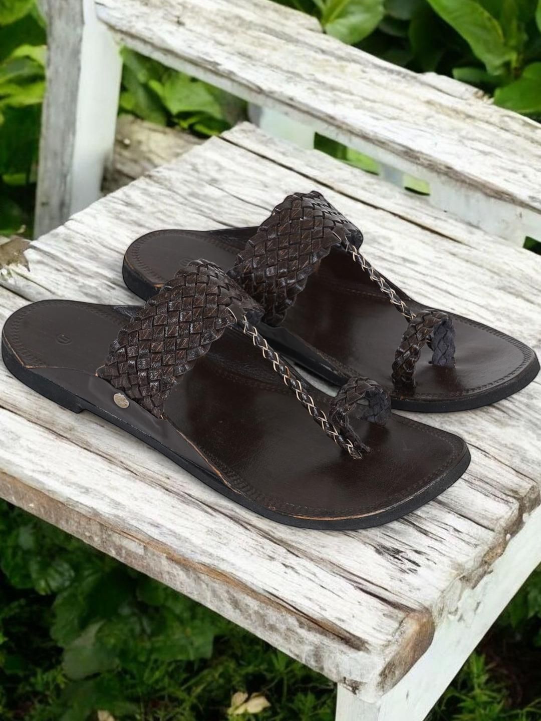 DFR Men Brown Synthetic Leather Comfort Sandals-image-35