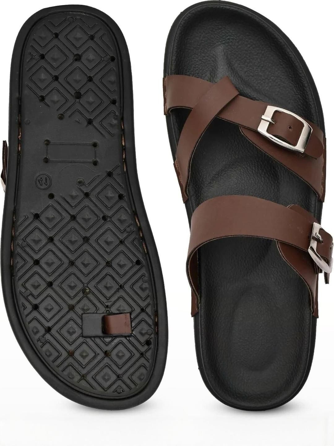 VATELIO Men Cushioned Slip on Black Sandals-image-41