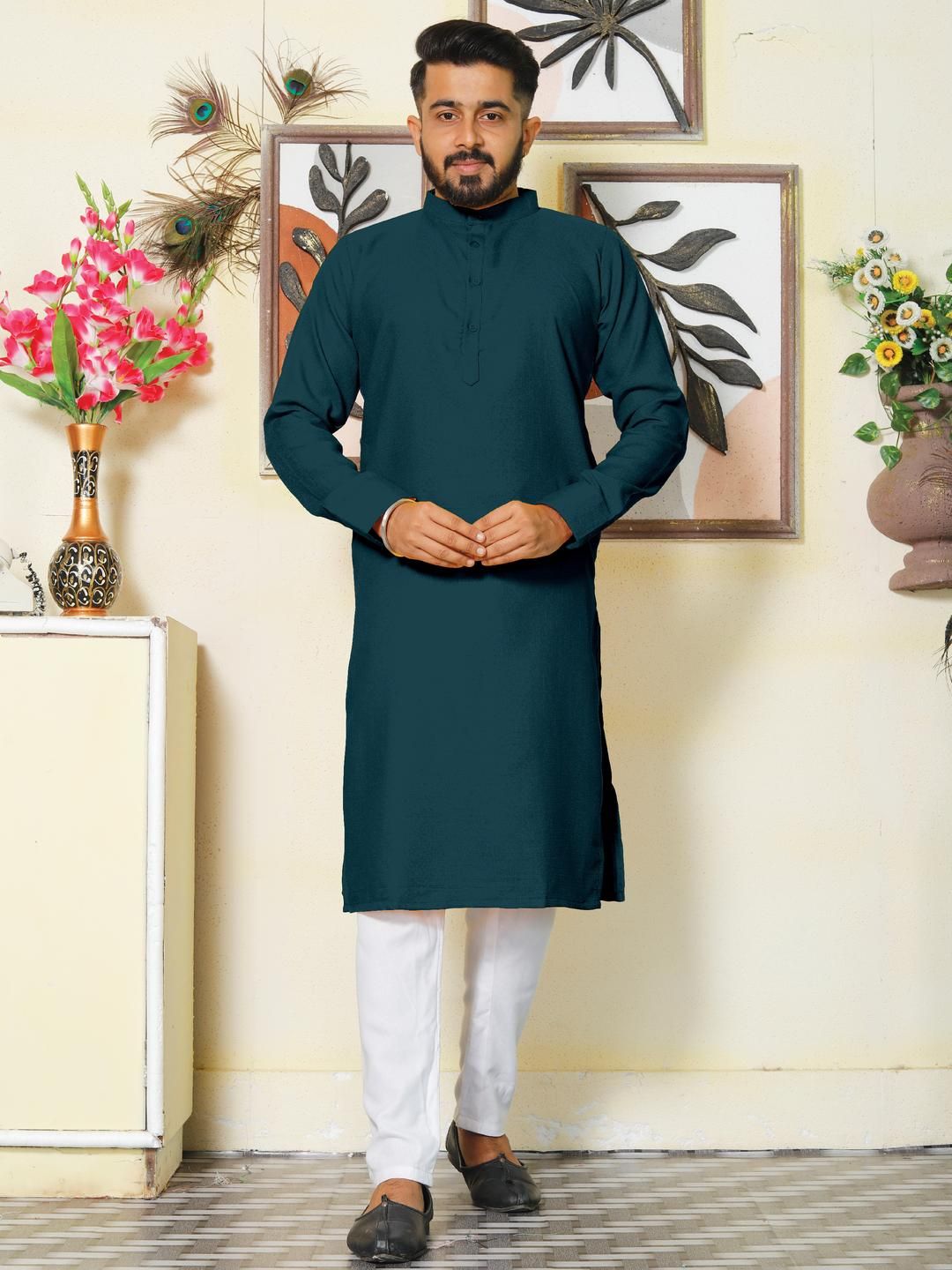 Archittam Men Blue Cotton Wool Kurtas-picture-17