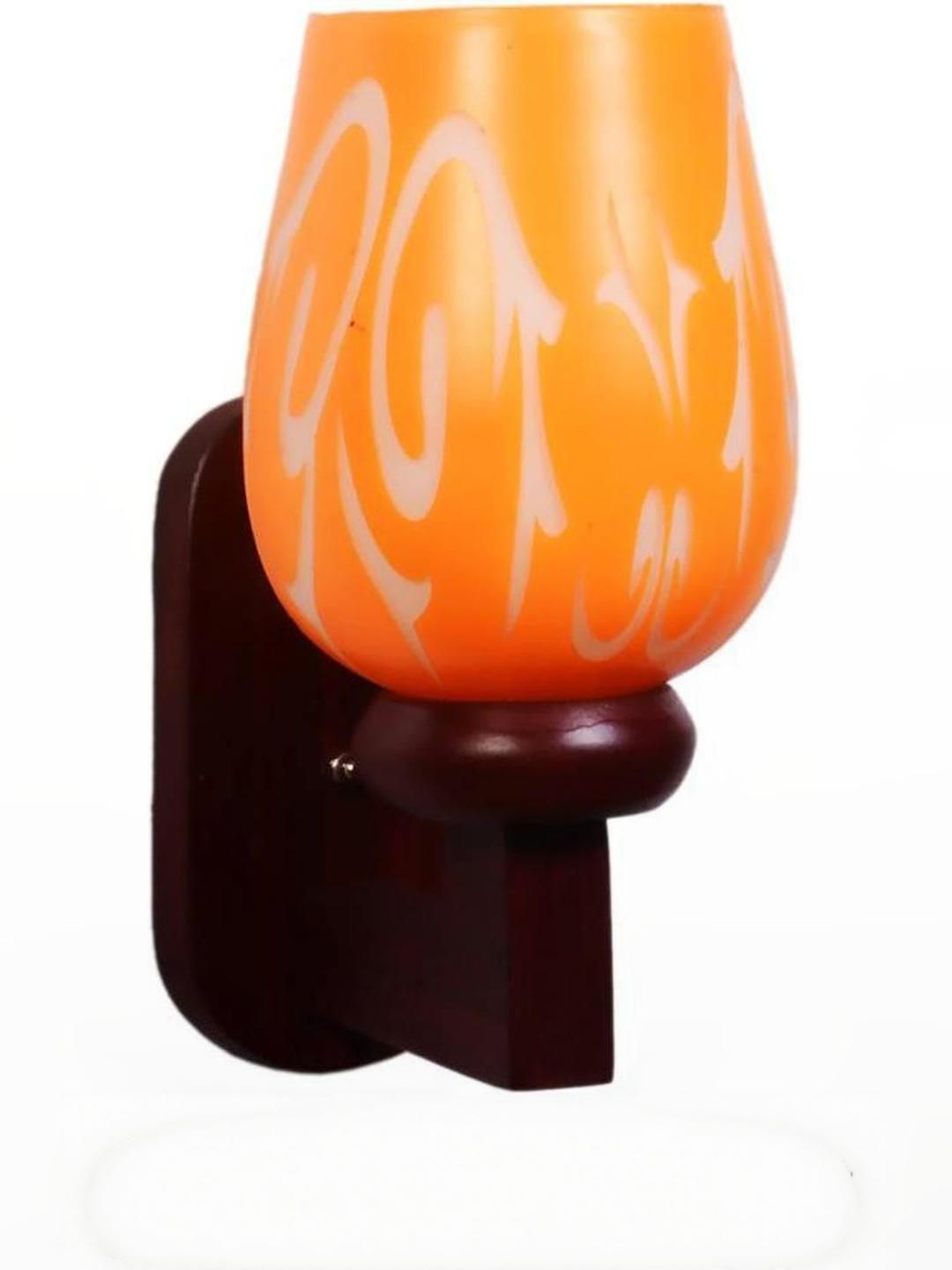 SOMIL Orange & White Printed Glass Cylinder Shaped Wall Lamp-picture-37