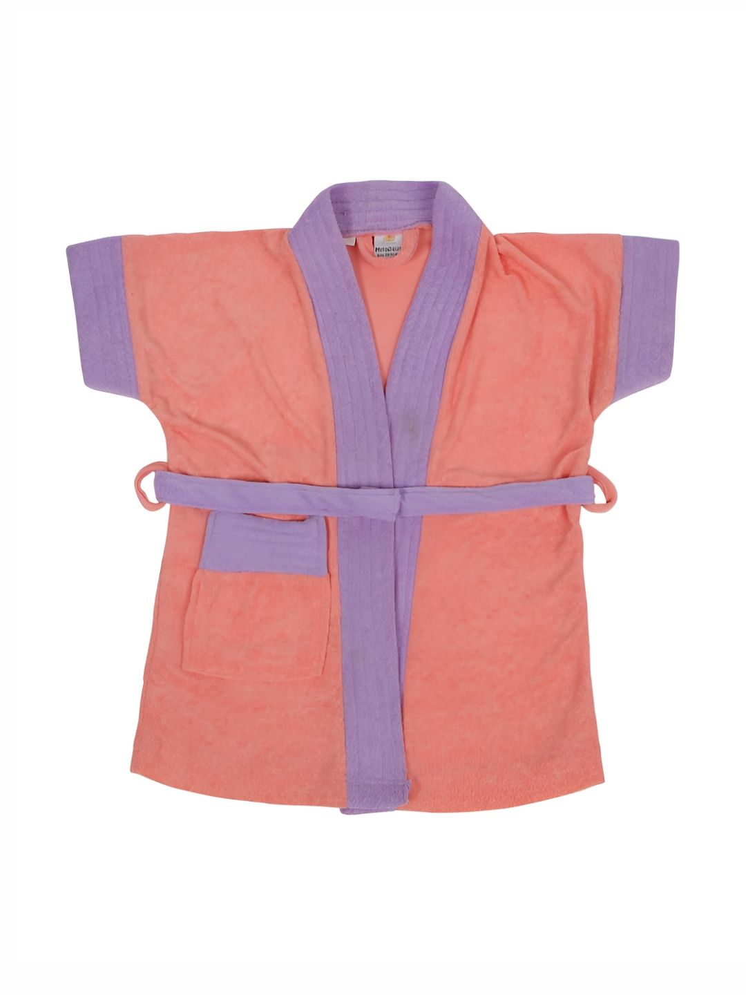 Creeva Melodious Kids Colourblocked Tie-Up Bath Robe-image-42