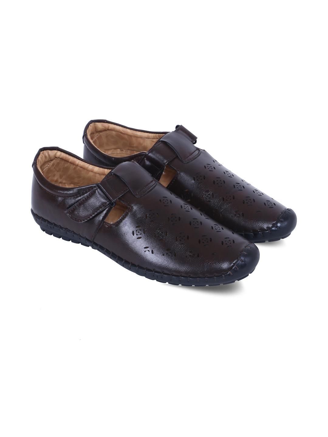 DFR Men Brown Synthetic Leather Loafers-image-0