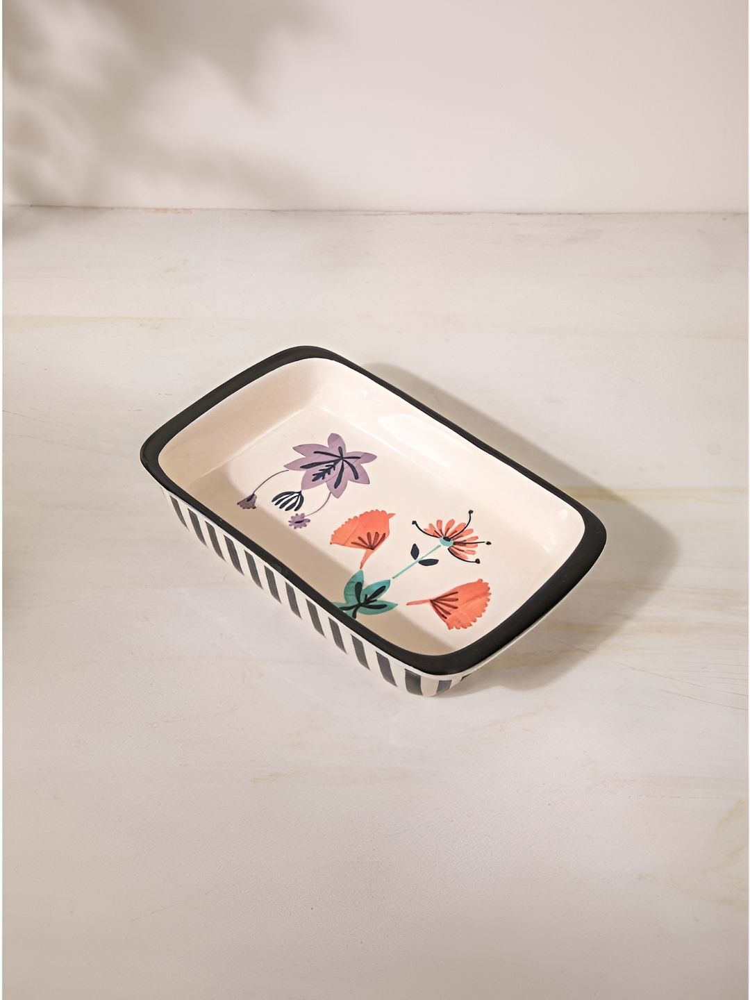 FREEDOM TREE Sativa Black & Beige Printed Ceramic Baking Dish Bakeware-image-46