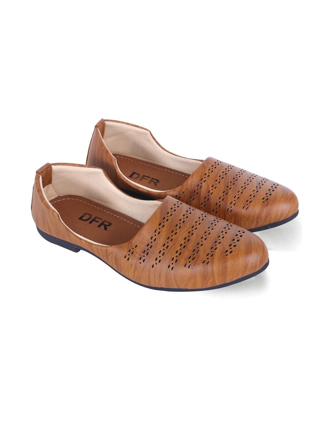 DFR Men Tan Synthetic Leather Loafers-picture-14