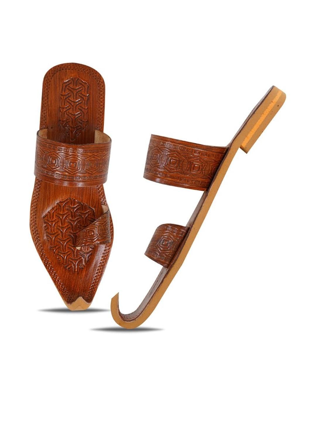 DFR Men Brown Synthetic Leather Comfort Sandals-image-31