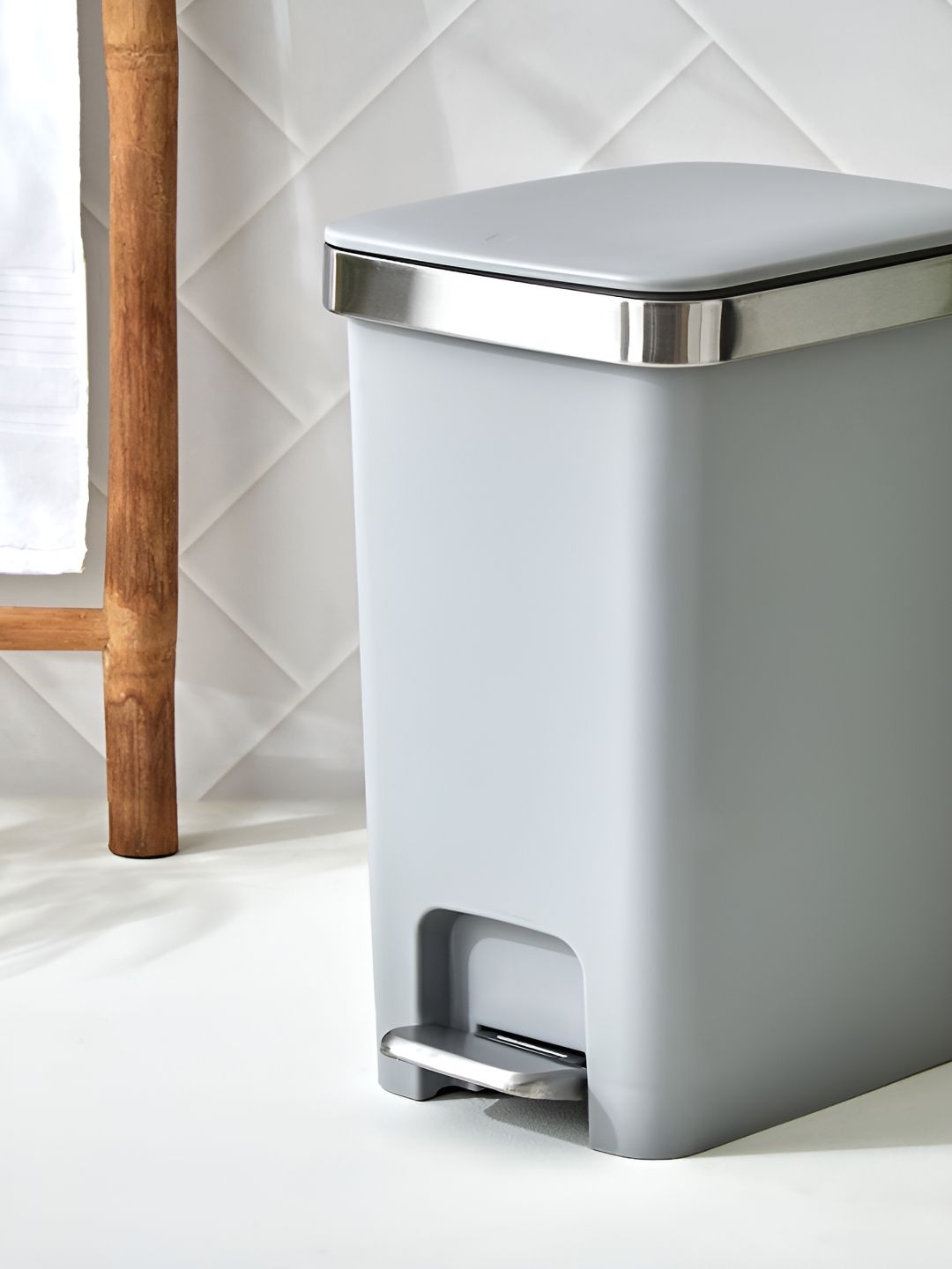 Home Centre Sedona Nicole Grey Pedal & Push Waste Bin - 15L-image-45