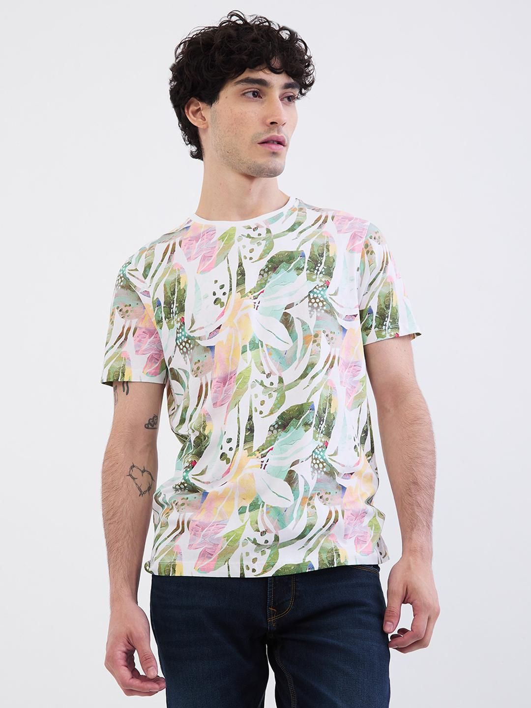 SPYKAR Men White Pure Cotton Tshirts-picture-32