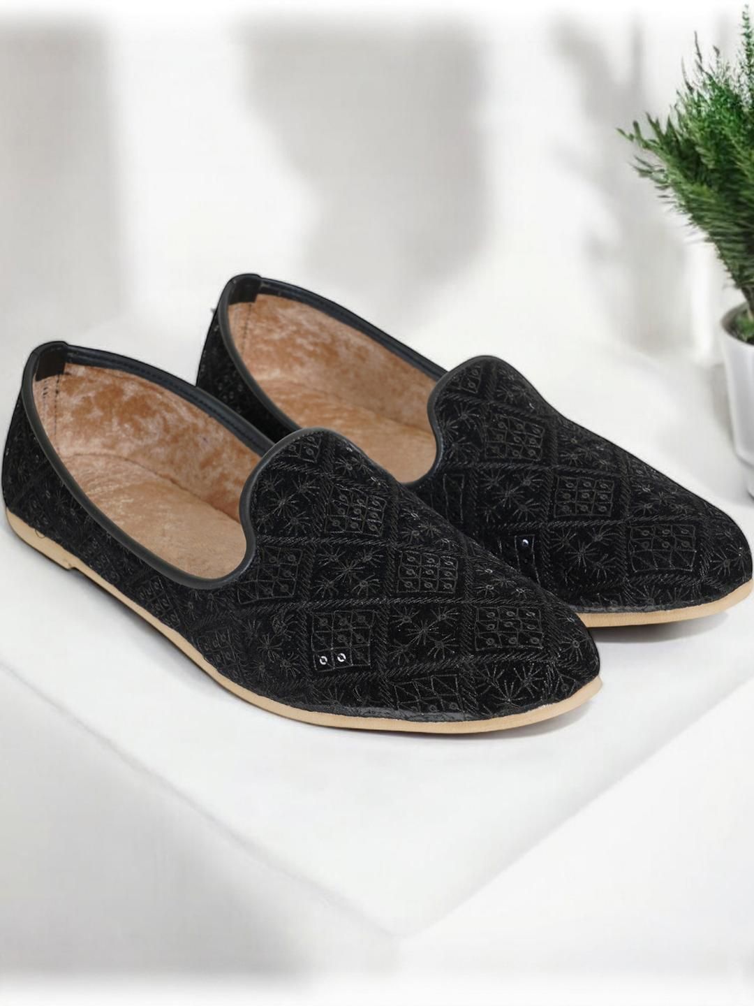 DFR Men Black Textile Loafers-picture-20