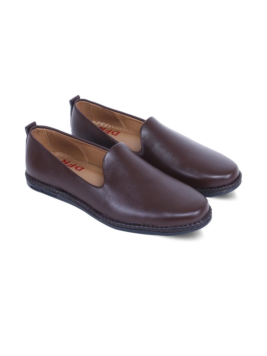 DFR Men Brown Synthetic Leather Loafers-image-27