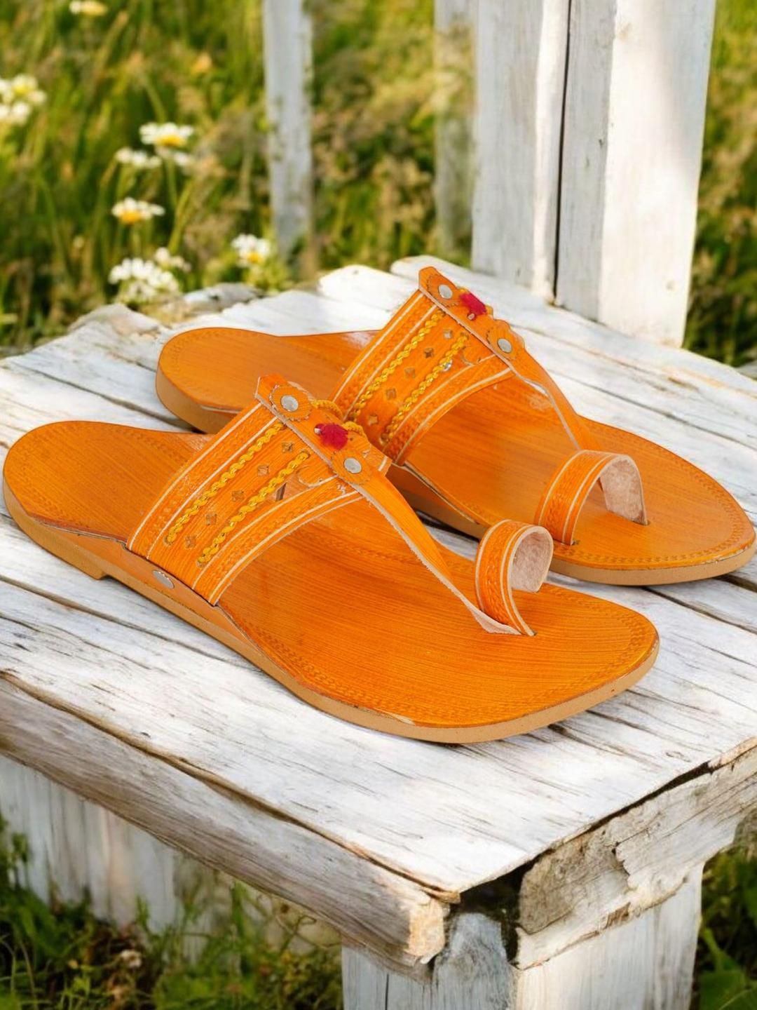 DFR Men Tan Synthetic Leather Comfort Sandals-picture-23