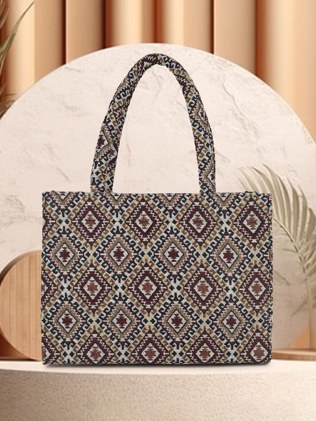 Abbana Jute Textured Printed Shopper Shoulder Bag-picture-20