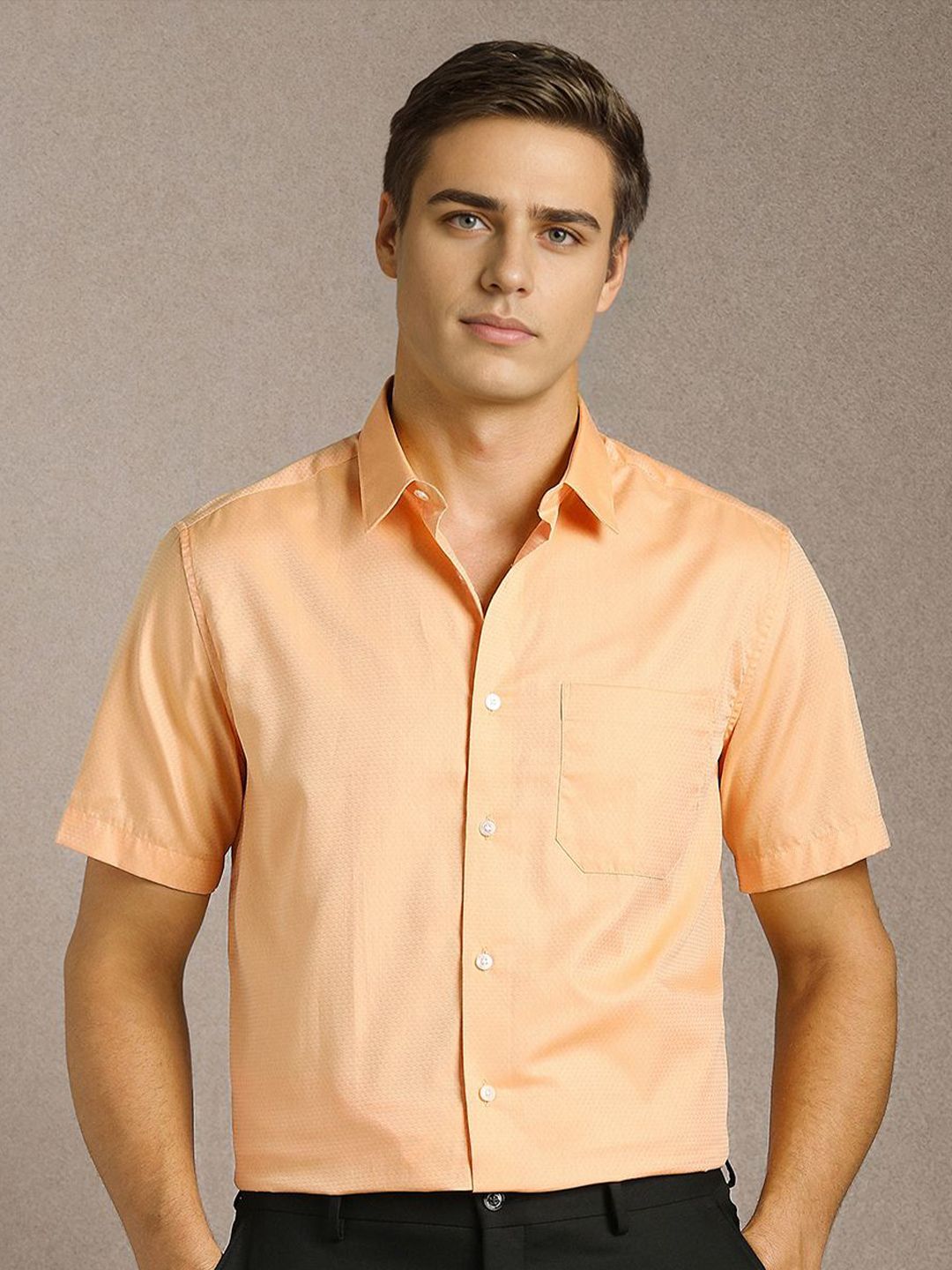 Louis Philippe Men Solid Spread Collar Pure Cotton Formal Shirt-picture-43