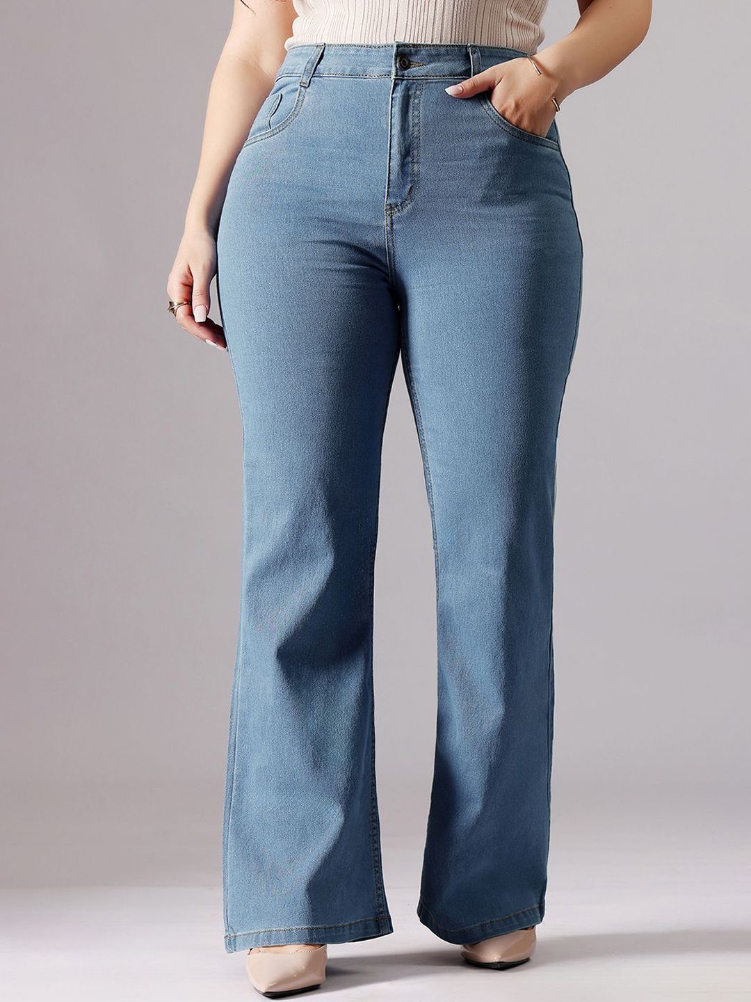 Miss Chase A+ Women Bootcut High-Rise Stretchable Jeans-picture-19