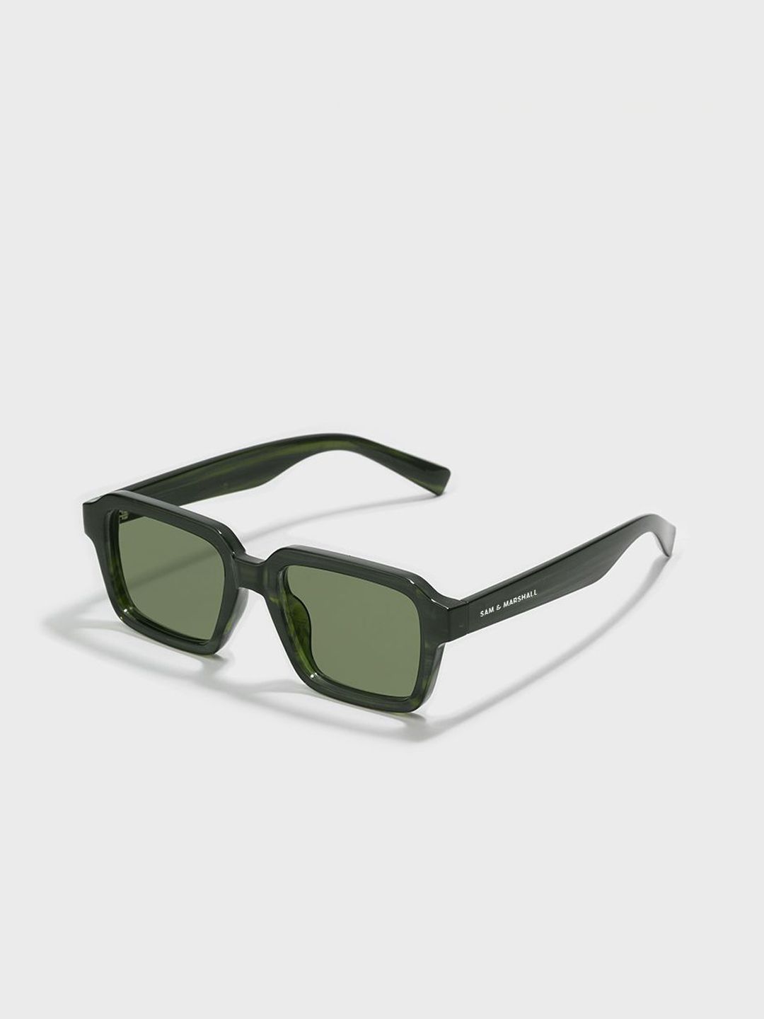SAM & MARSHALL Unisex Green Lens & Green Square Sunglasses with-image-9