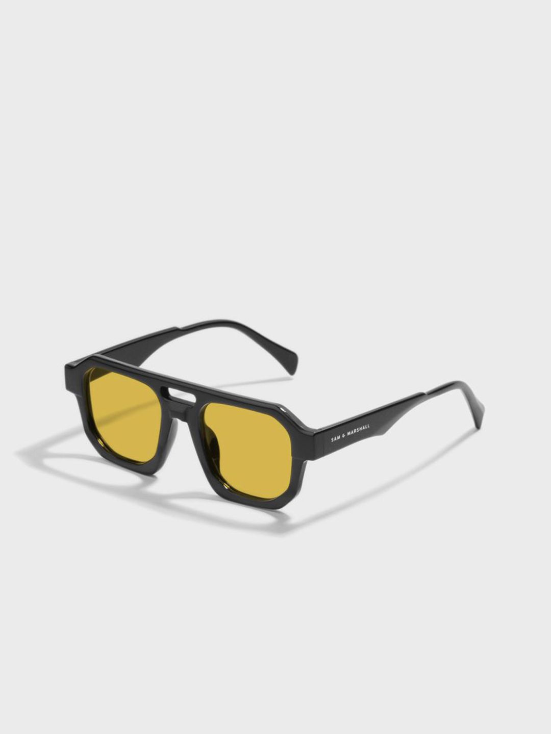 SAM & MARSHALL Unisex Yellow Lens & Black Square Sunglasses with-image-13