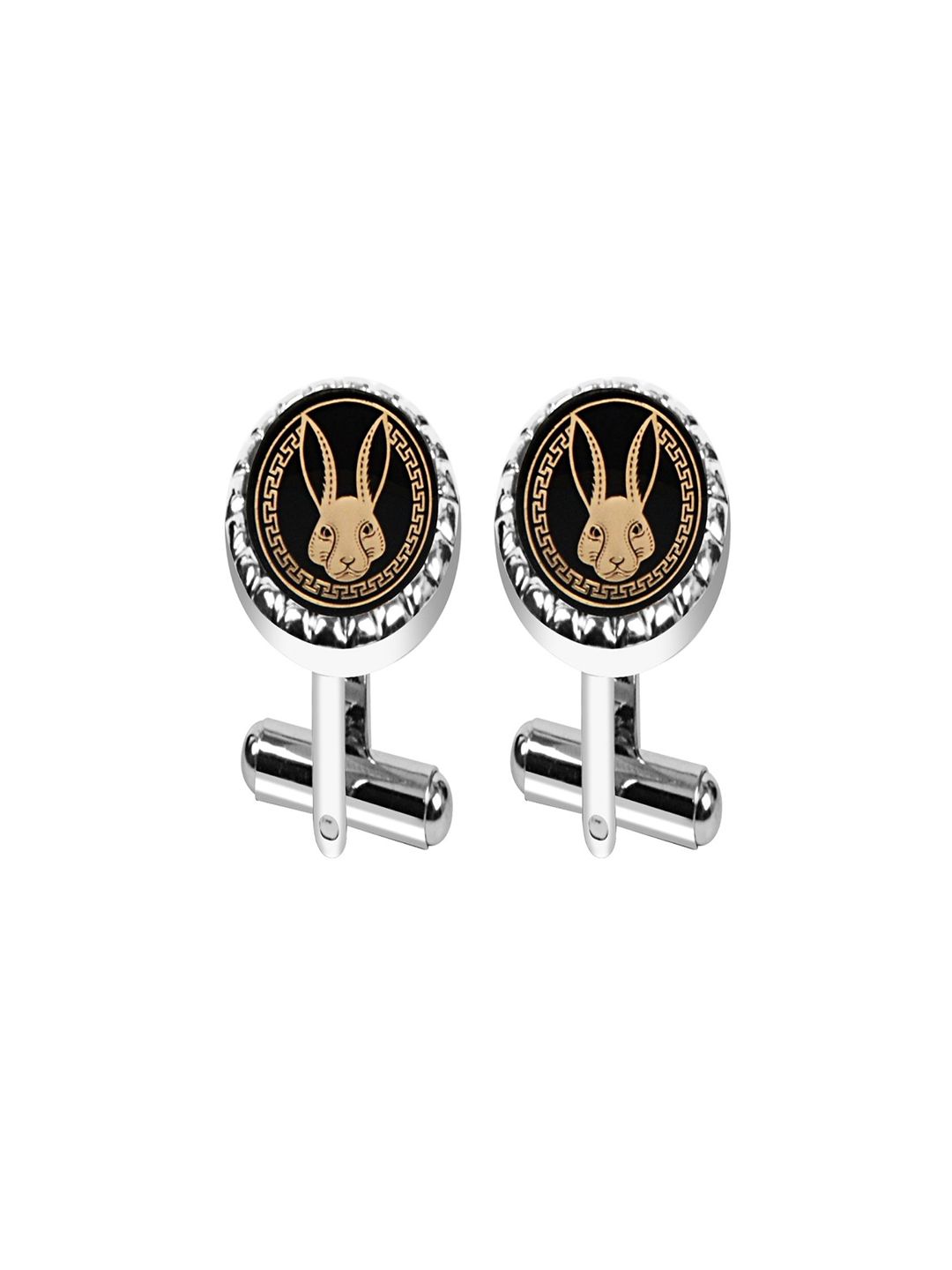 Curren Silver-Plated Round Engraved Cufflink-picture-28