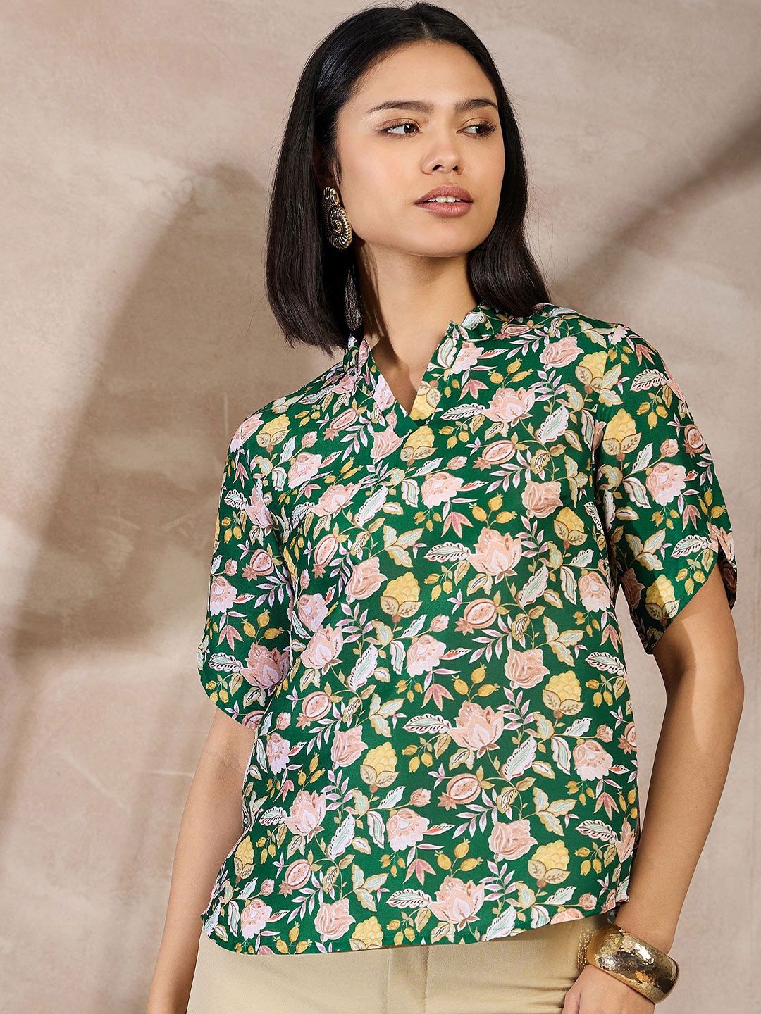 all about you Women Floral Printed V-Neck Top-picture-41