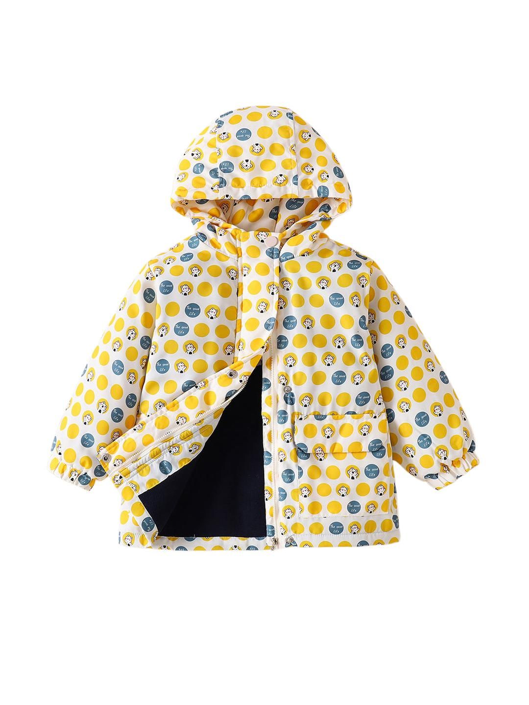 Hopscotch Girls Yellow Polyester Printed Jackets-picture-11