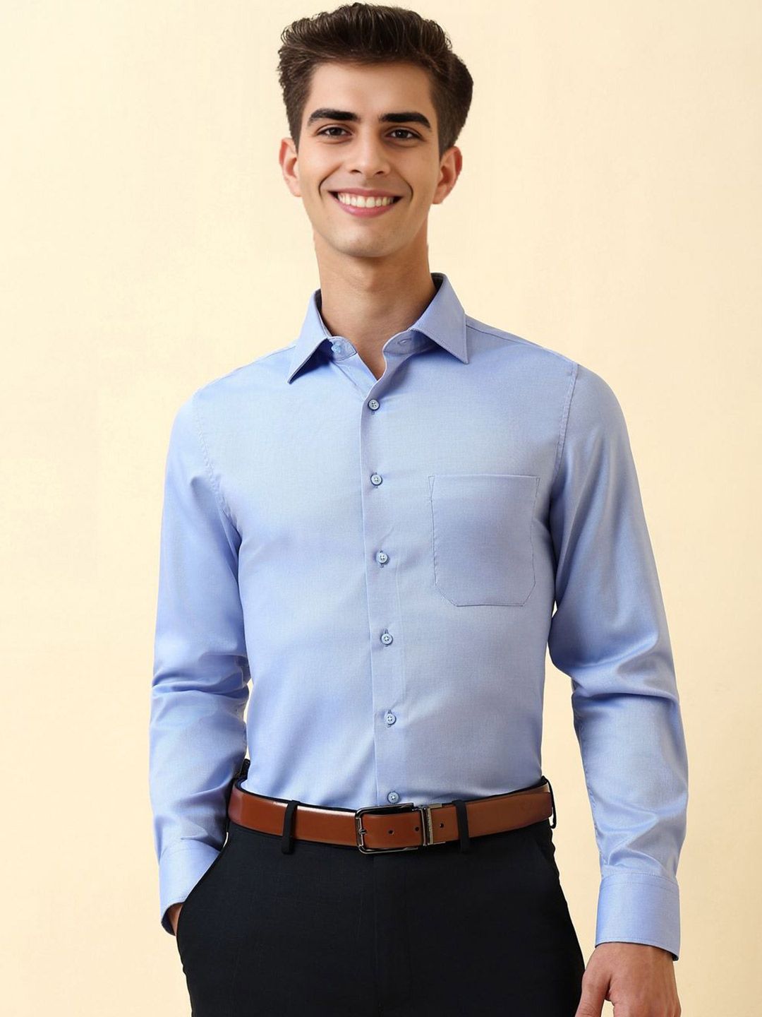 Allen Solly Sport Men Solid Spread Collar Pure Cotton Formal Shirt-picture-35