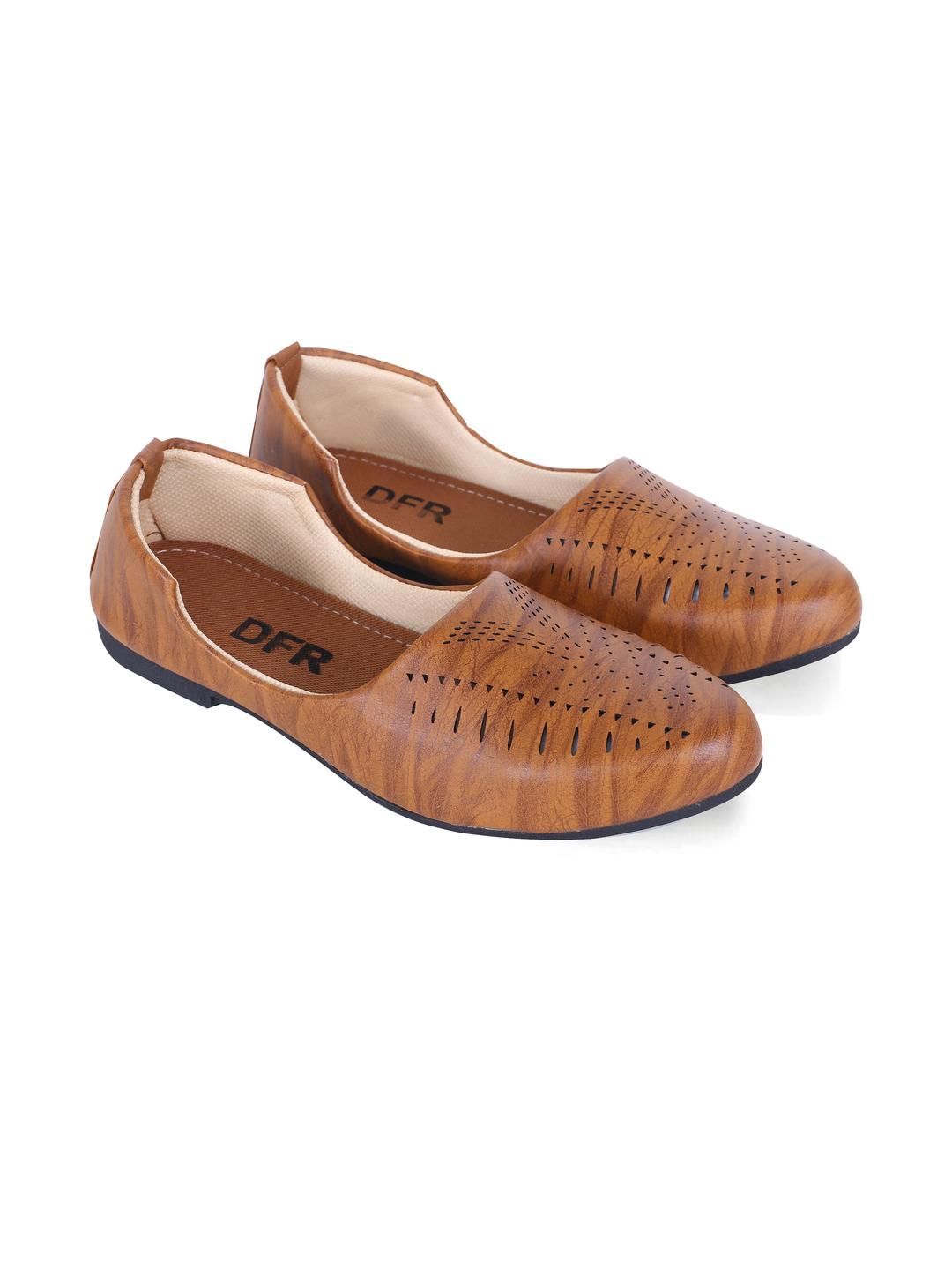 DFR Men Tan Synthetic Leather Loafers-picture-14