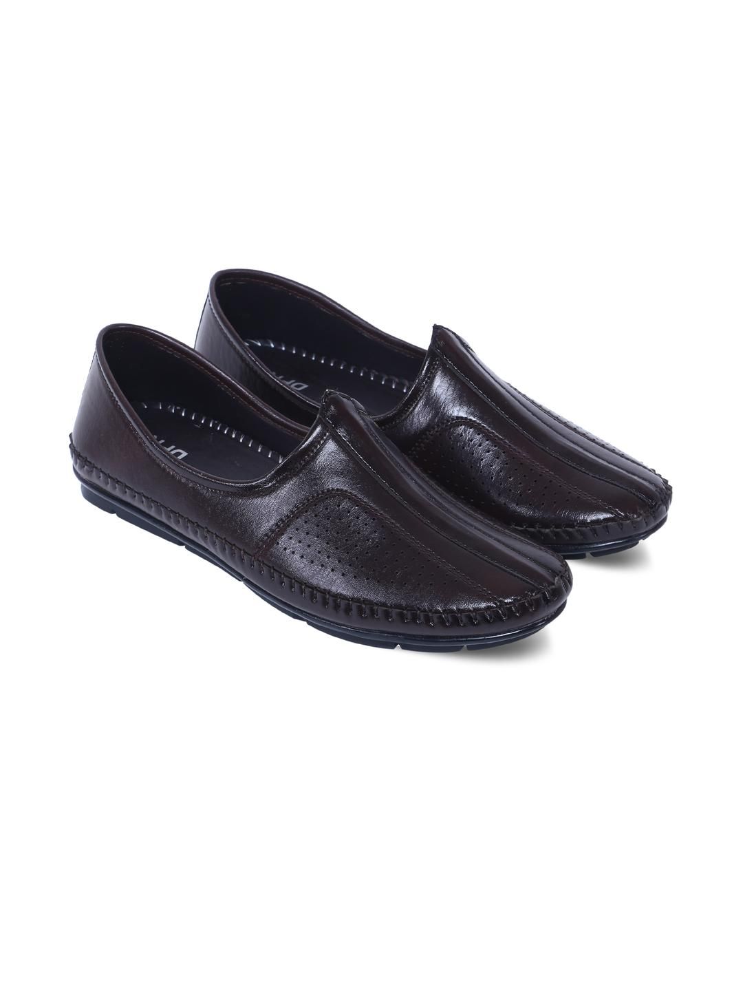 DFR Men Brown Synthetic Leather Loafers-image-25