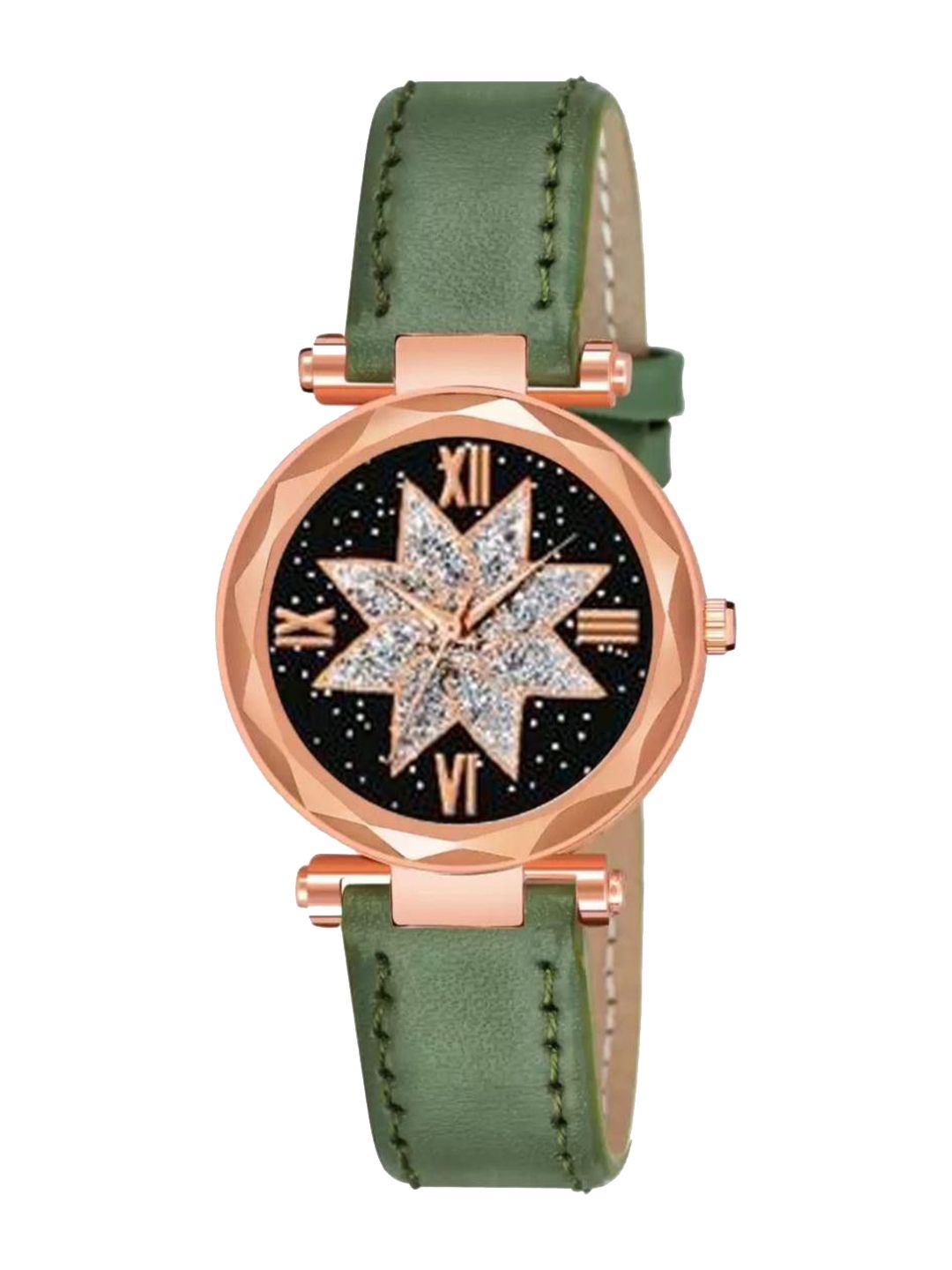 Miss Perfect Women Embellished Dial & Leather Textured Straps Analogue Watch Cvv21-picture-5