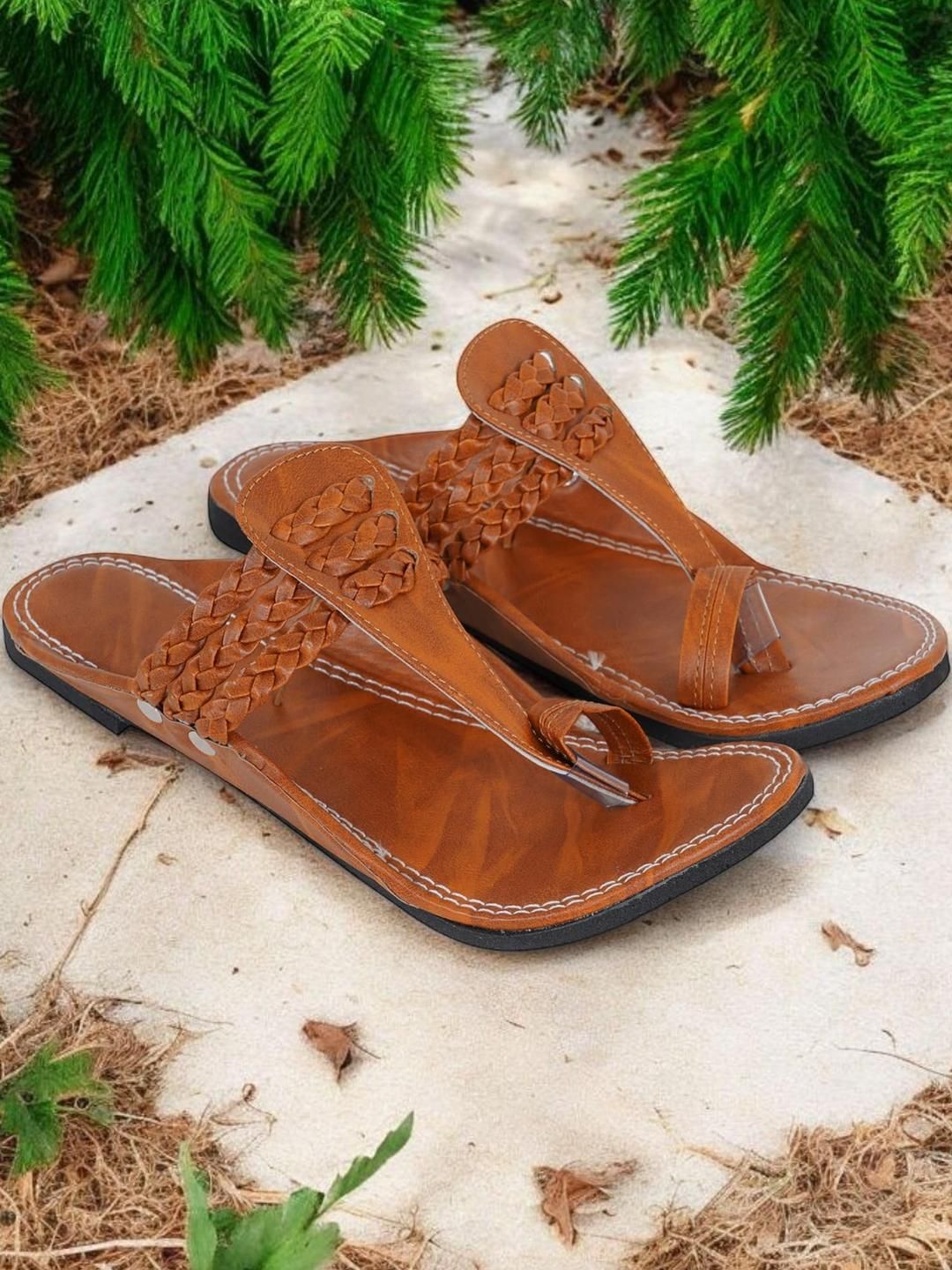 DFR Men Brown Synthetic Comfort Sandals-image-6