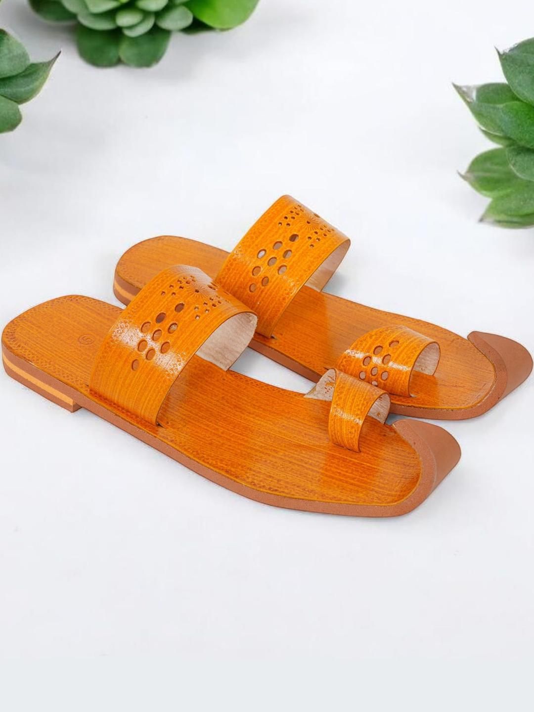 DFR Men Tan Synthetic Leather Comfort Sandals-picture-24