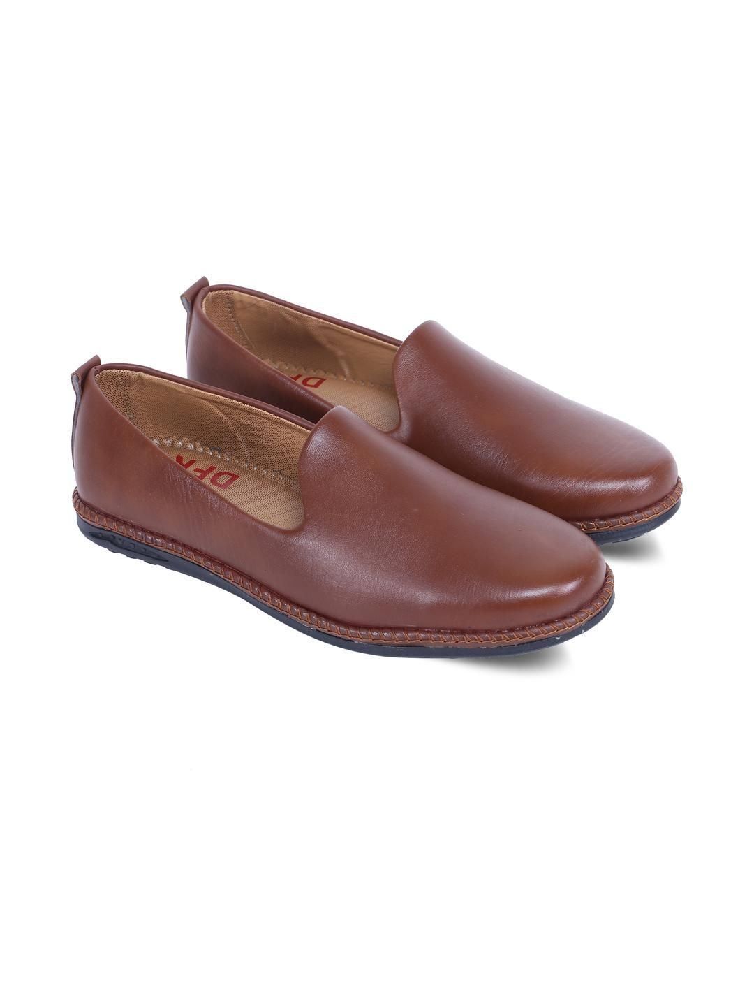 DFR Men Tan Synthetic Leather Loafers-picture-17