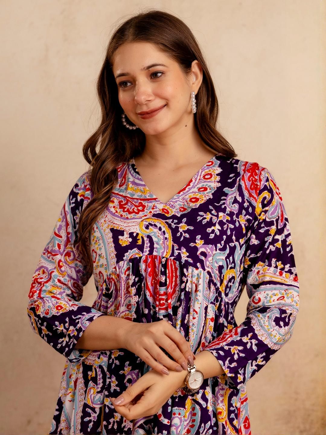 Mialo fashion Women Purple Viscose Rayon Kurtas-picture-18