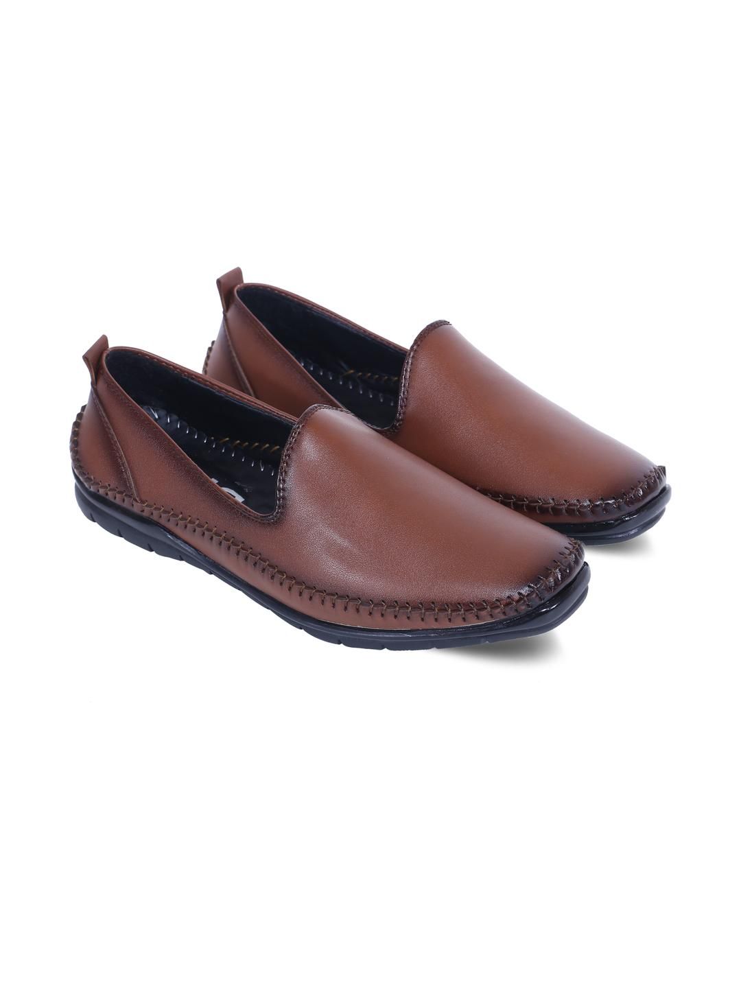 DFR Men Tan Synthetic Leather Loafers-picture-16