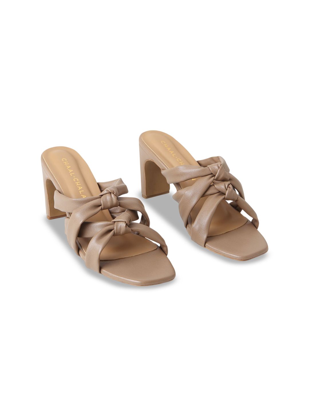 CHAAL CHALAN Textured PU Work Block Pumps with Bows-image-41