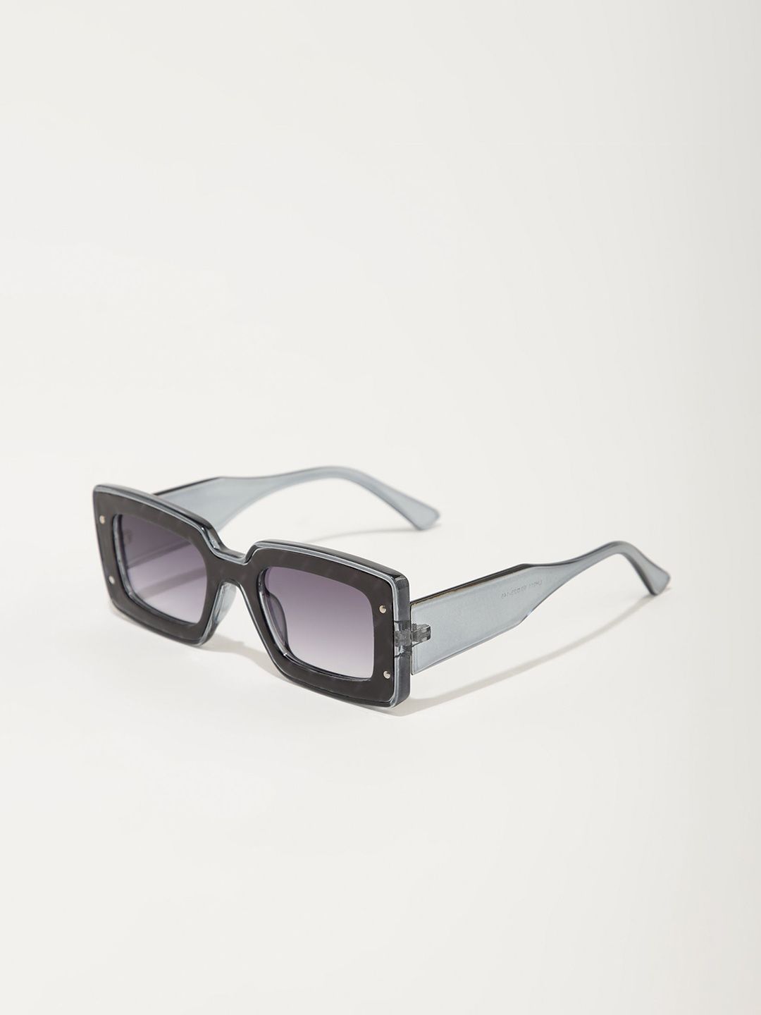 LULU & SKY Women Grey Lens & Gunmetal-Toned Rectangle Sunglasses-image-32