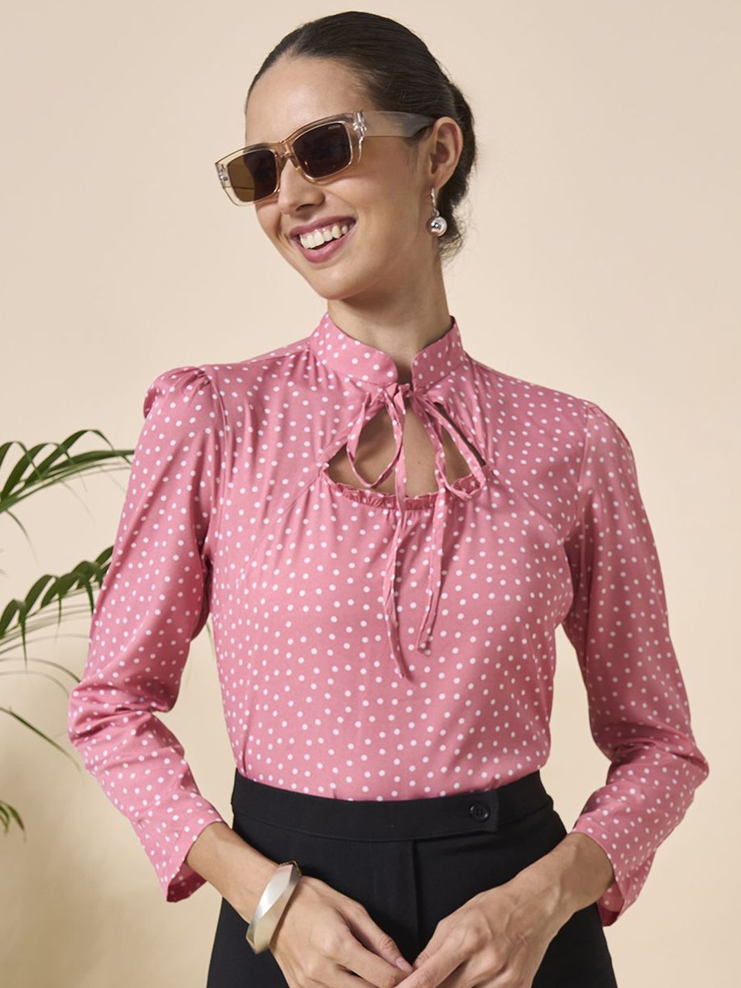 Style Quotient Women Polka Dots Printed Tie-Ups Top-picture-20