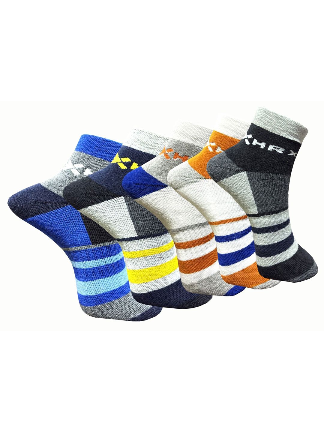 HRX by Hrithik Roshan Pack Of 5 Colourblocked Ankle-Length socks-image-19