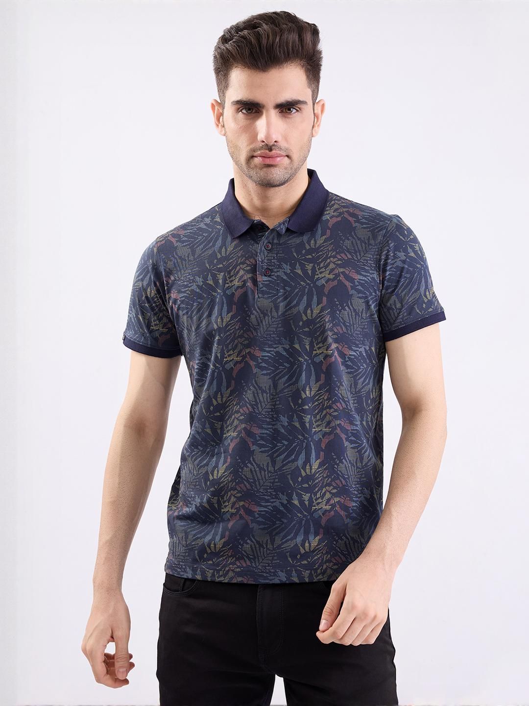SPYKAR Men Black Pure Cotton Tshirts-image-2