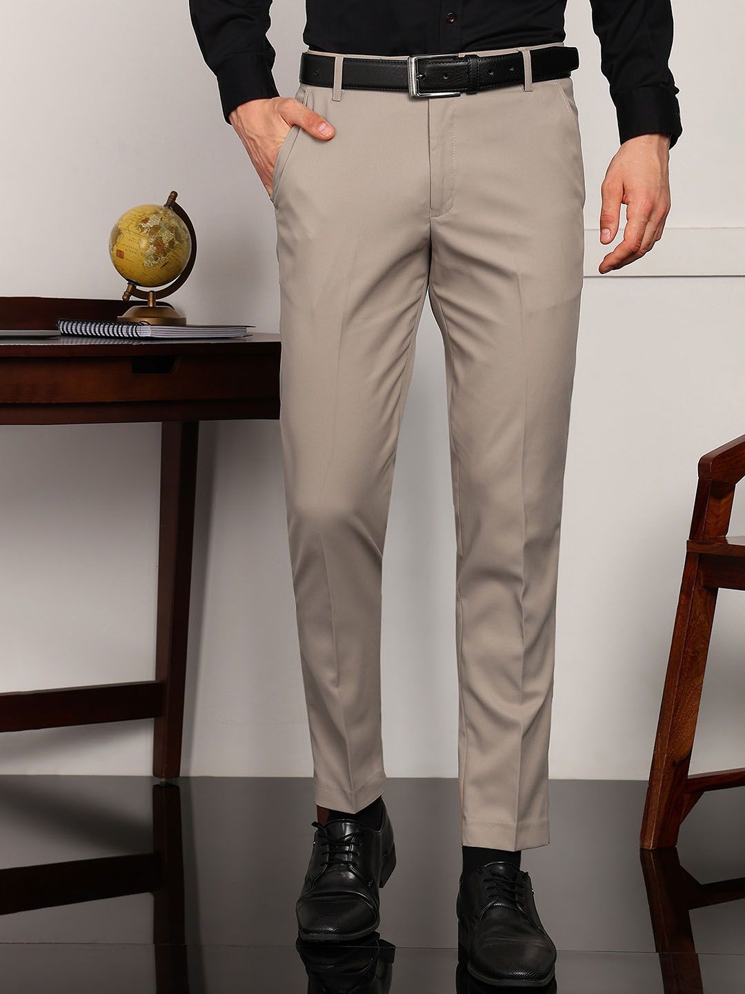 encore by INVICTUS Men High-Rise Pleated Formal Trousers-picture-51