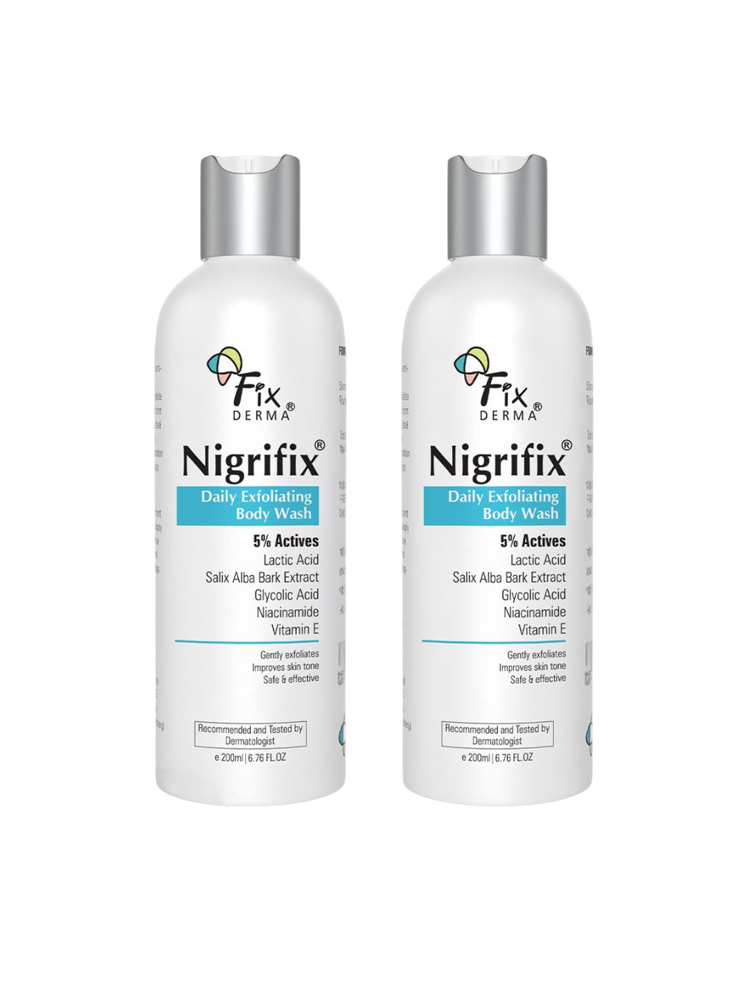 FIXDERMA Set Of 2 Nigrifix Exfoliating Body Wash With Niacinamide Acid- 200 ml Each-picture-26
