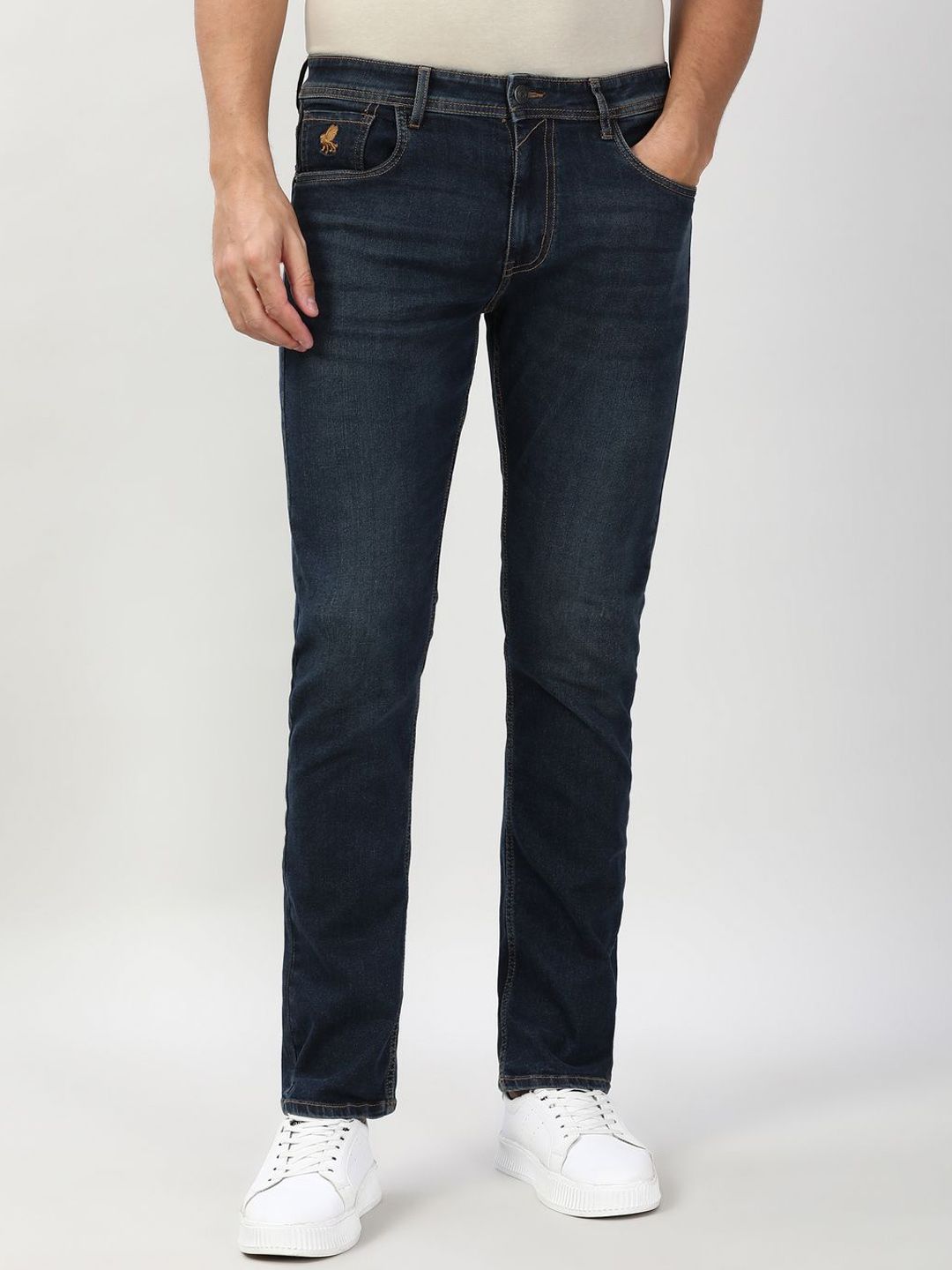 Peter England Casuals Men Regular Fit Mid-Rise Light Fade Jeans-picture-39