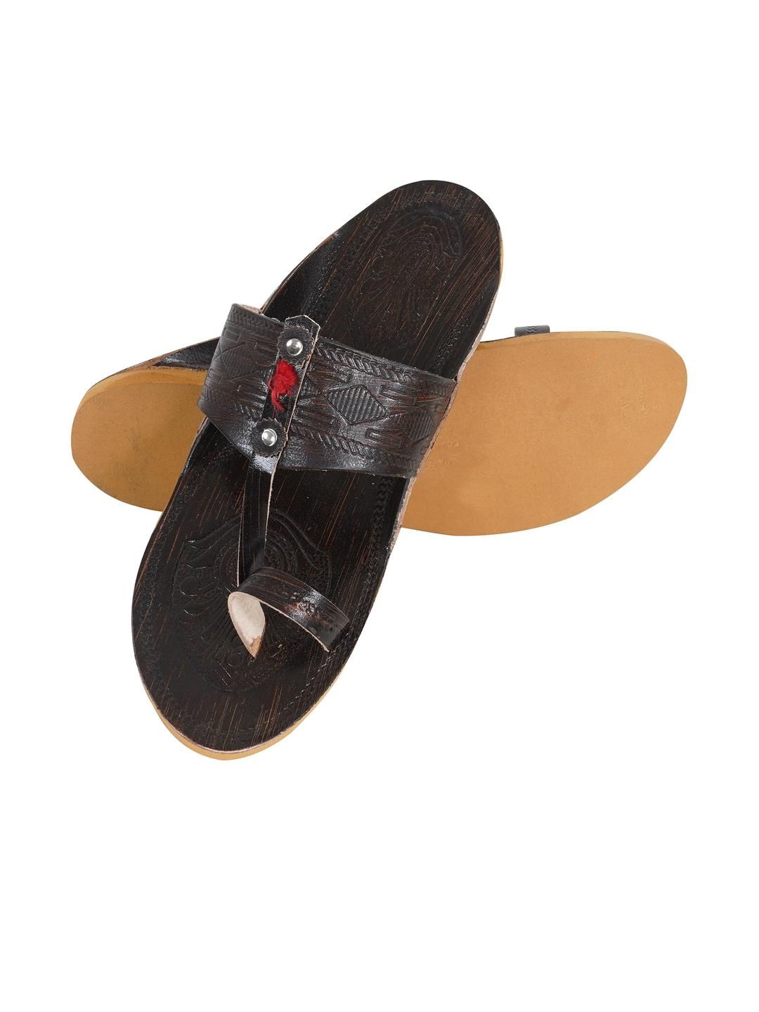 DFR Men Brown Synthetic Leather Comfort Sandals-image-36