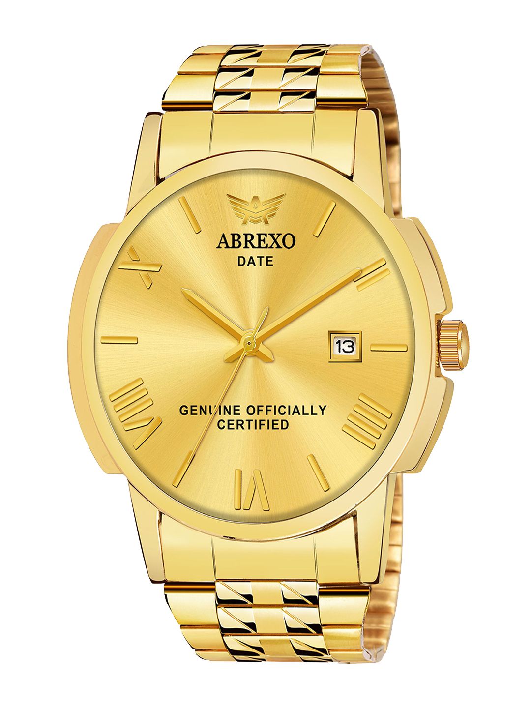 Abrexo Men Round Dial Analogue Watch Abx4010-Golden Plus 5003 Chain Plus Capsule-image-15