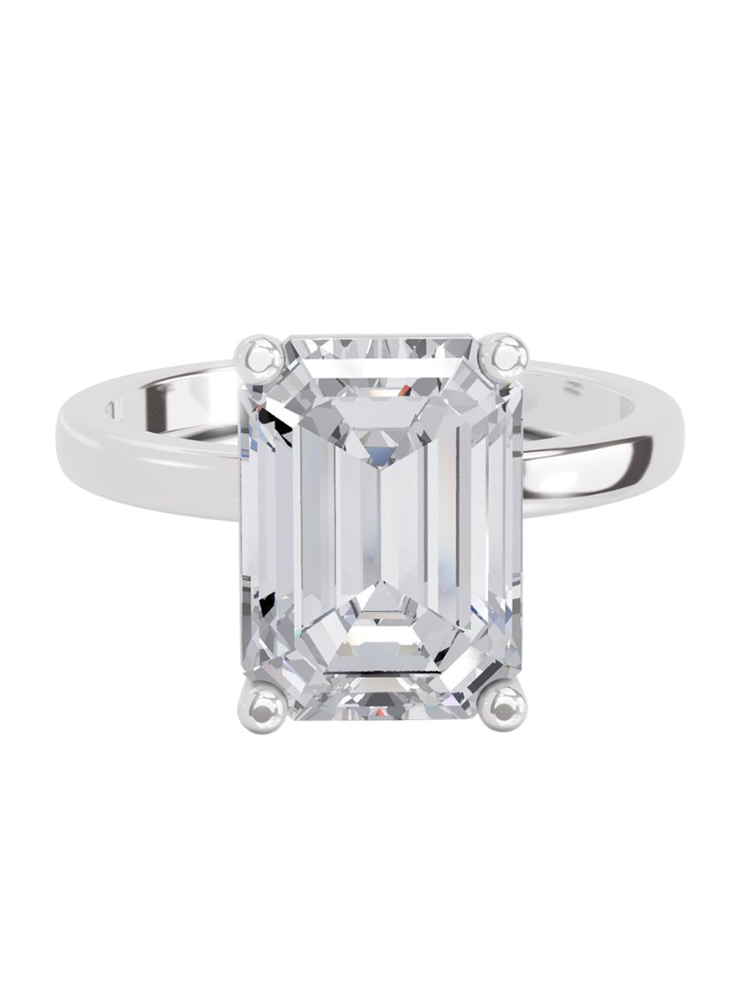 Sparkles 14K White Gold Lab Grown Diamond Studded Finger Ring-4.25 g-picture-11