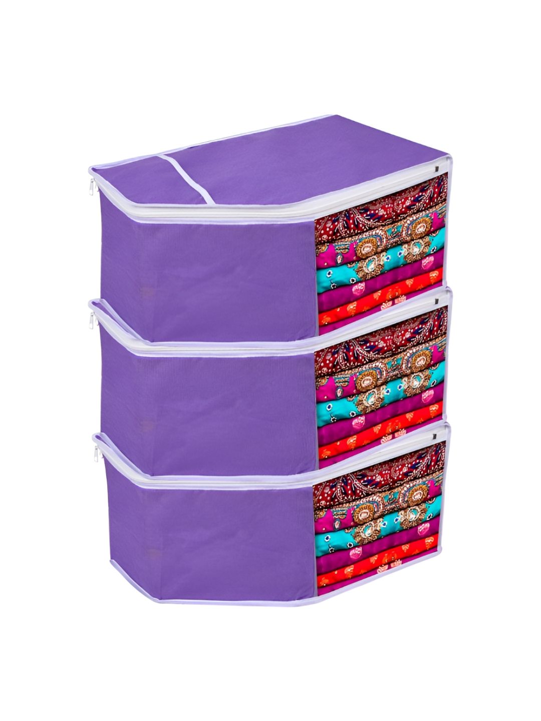 Aura Purple Set of 3 Regular Multi-Utility Organisers-image-35
