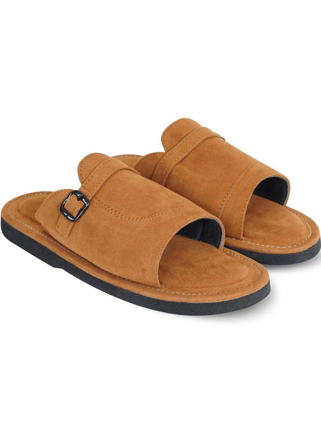 DFR Men Tan Fabric Comfort Sandals-picture-28