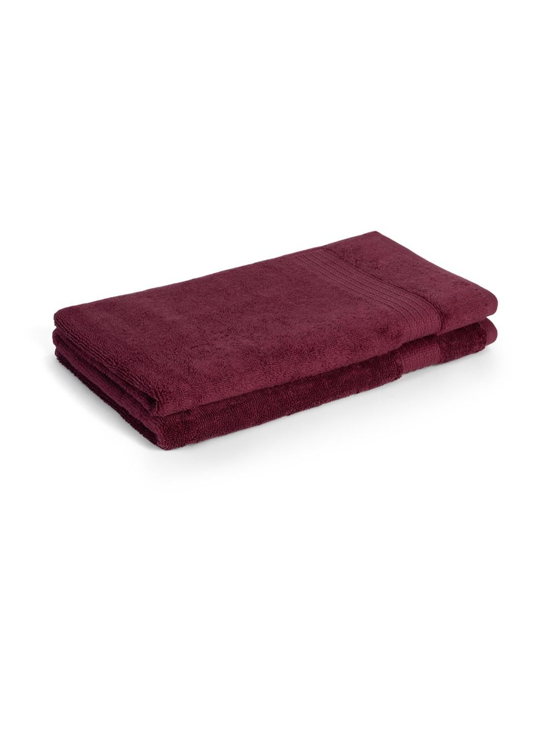 Feather & Spun Pack of 2 Cranberry Crush Lavender Antimicrobial Organic Cotton Hand Towel-image-40