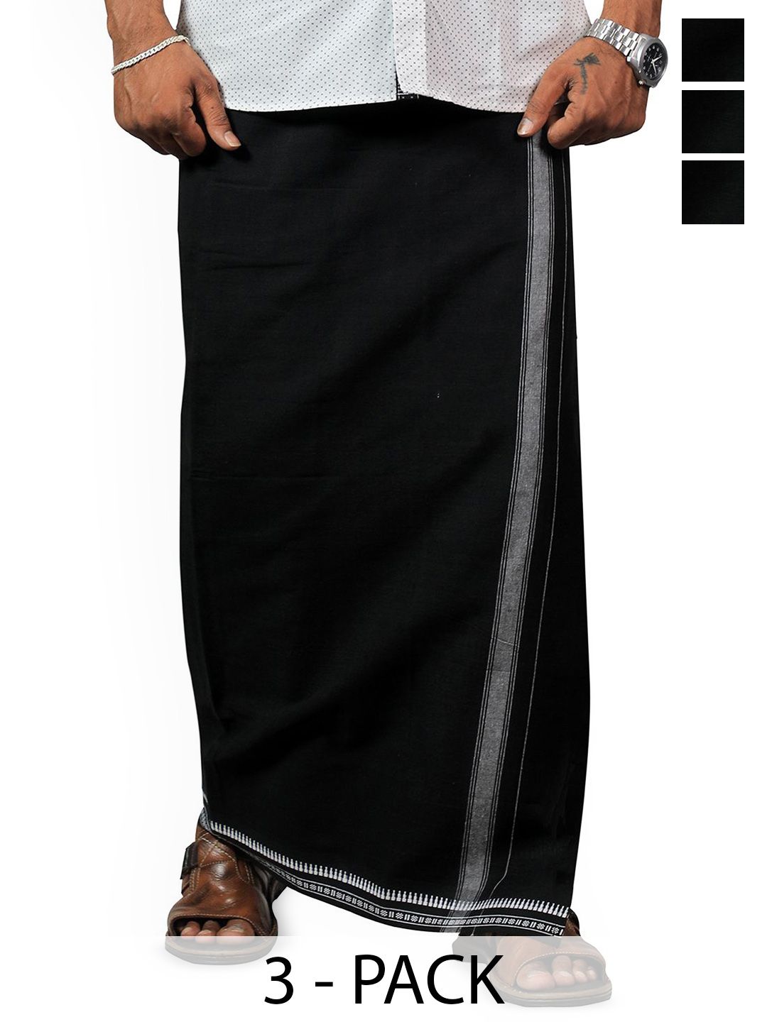 PRAKASAM COTTON Men Solid Cotton Dhoti Dhotis-picture-21