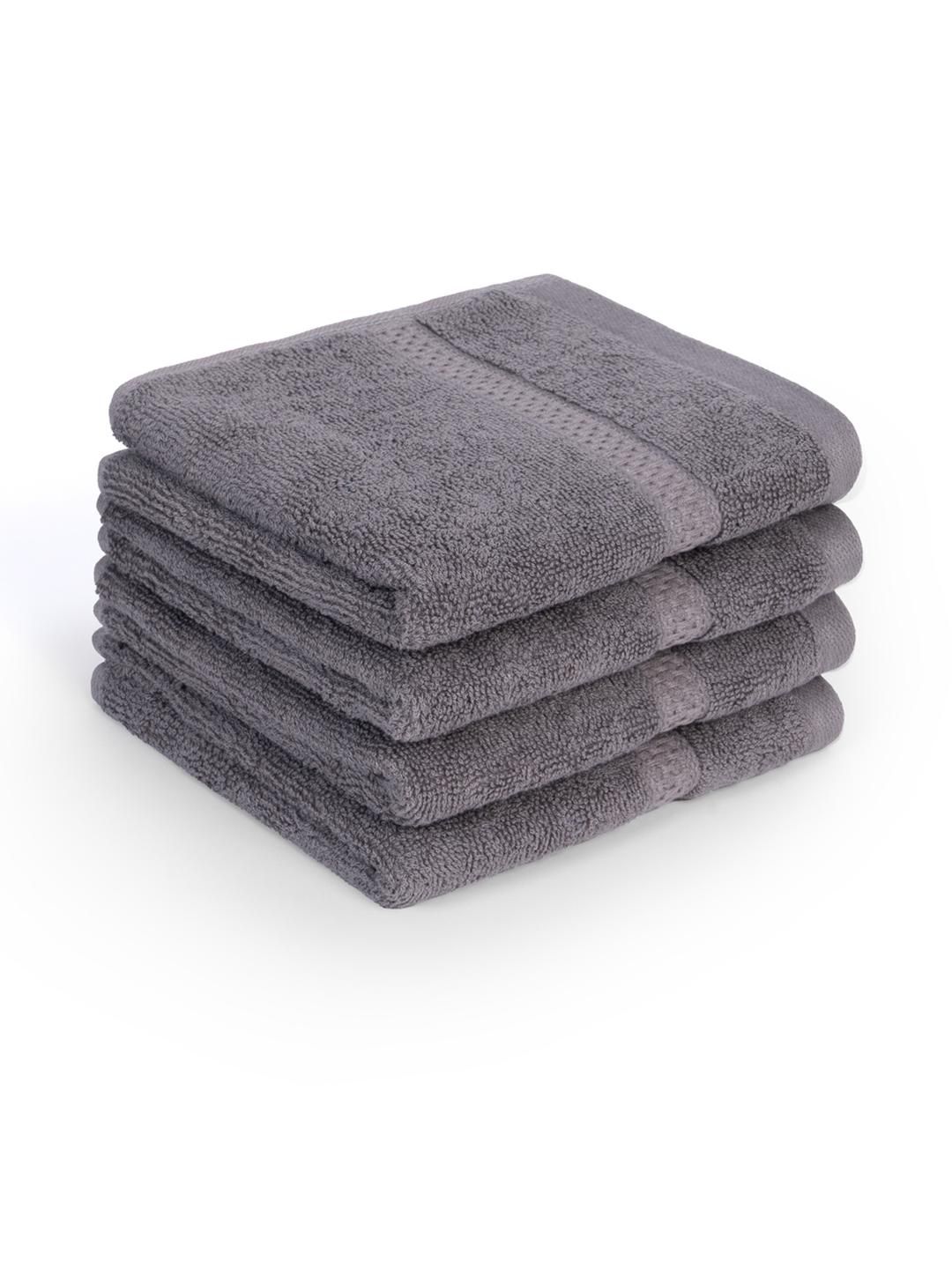 Feather & Spun Pack of 4 Smoke Grey Lavender Antimicrobial Bamboo Cotton Face Towel-image-46